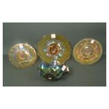 Four Piece Imperial Carnival Glass Lot