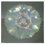 Dugan White Apple Blossom Twigs Low Ruffled Plate