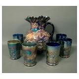 Dugan Blue Floral & Grape 7 Pc Water Set