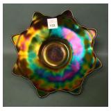 Dugan Purple Lattice & Hearts Low Flared Plate