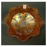 Fenton Dk Marigold Panther Ftd Master Berry Bowl
