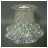 Dugan White Big Basketweave Ruffled Vase/Base