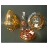 Four Piece Marigold Carnival Glass Lot