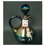 Signed Hansen Blue Mary Gregory Cruet and Stopper
