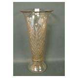 Maker? Lt Marigold Feather Plume Lg Flared Vase