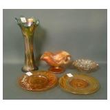 Five Piece Misc. Carnival Glass Lot