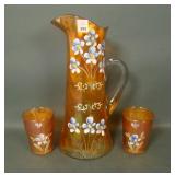 Fenton Dk MG Prism Band Tankard & 2 Tumblers