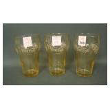 Lot of 3 Iridised Coca Cola Advertising Tumblers