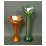 Pair of Imperial Carnival Glass Vases