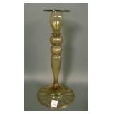 Steuben Topaz Ribbed 12" Candlestick