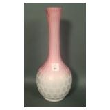 Victorian Pink Satin Glass Bottle Vase