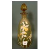 Moser/Mt Joy? Amber Enameled Daffodil Decanter