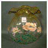 Mount Joy Ruffled Art Glass Decorated Pillow Vase
