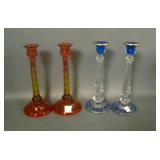 Lot of Two Pair Tiffin Candlesticks