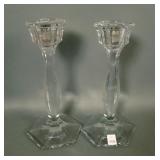2 Heisey Crystal Patrician Candelabra Candlesticks
