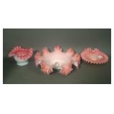 Three Piece Glossy Victorian Glass Lot