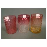 3 Victorian Inverted Thumbprint Tumblers