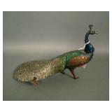German Hans Eberl Tin Litho Strutting Peacock