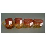 Lot of 4 Victorian Amberina Punch Cups