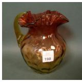 Maker? Amberina Optic Crimped Mid Size Pitcher