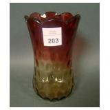Victorian Amberina IVT Celery vase