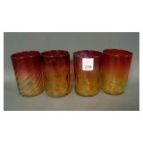 4 Mt. Washigton Amberina Tumblers