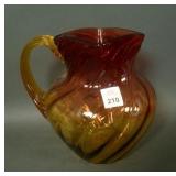 Hobbs? Amberina Swirl Pattered Square Top Pitcher
