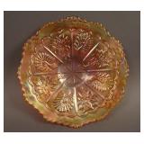 7 5/8” Fenton Peacock and Dahlia Flat Plate – Dk.