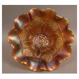 8 ¼” Dugan Double Stem Rose domed 10 Ruffled Bowl