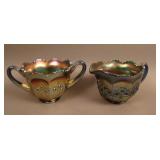 Fenton Orange Tree Breakfast Open Sugar & Creamer