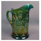N Singing Birds Handled Water Pitcher – Emerald