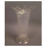 7 ½” N Tree Trunk Squatty Flared Vase – White