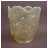 Signed Fenton Atlantis Lg. Vase – Irid. Vaseline