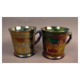 (2) Fenton Orange Tree Handled Shaving Mugs –