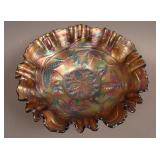 8 ½” Fenton Wild Blackberry Bowl w/ 3 in 1 Edge –