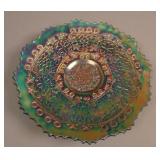 8” Fenton Leaf Chain Flat Plate – Blue (satiny