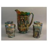 Fenton Butterfly and Berry 7 pc. Water Set – Blue