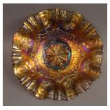 8 ¾” Fenton Dragon & Lotus Bowl w/ 3 in 1 Edge –