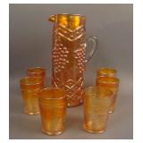 Fenton Lattice and Grape 7 pc. Tankard Water Set