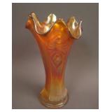 7” Tall Fenton Three Diamond and Bows Swung Vase