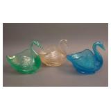 (3) Pastel Swans Open Salts – (1) Pink (1) Ice