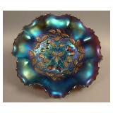 N Three Fruits Medallion 8 Ruffled ftd. Bowl w/