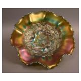 N Three Fruits Medallion 8 Ruffled ftd. Bowl w/
