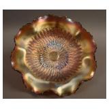 8 ¾” N Sunflower 8 Ruffled ftd. Bowl w/ Meander