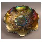 8 ½” N Greek Key 8 Ruffled Bowl w/ Basketweave