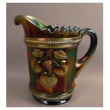 N Peach Handled Water Pitcher – Blue (cracked)