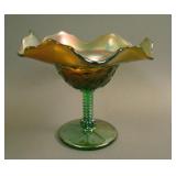 N Wild Flower Exterior Stemmed 6 Ruffled Compote