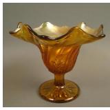 Westmoreland Leaf Swirl Stemmed 6 Ruffled Compote