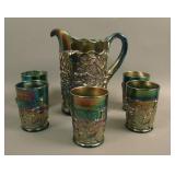 Dugan Maple Leaf 7 pc. Water Set – Blue (rare