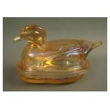 Smith Glass Company Covered Duck Dish – Irid.